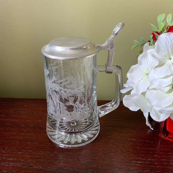 Lidded Glass beer Stein - Picture 5 of 5